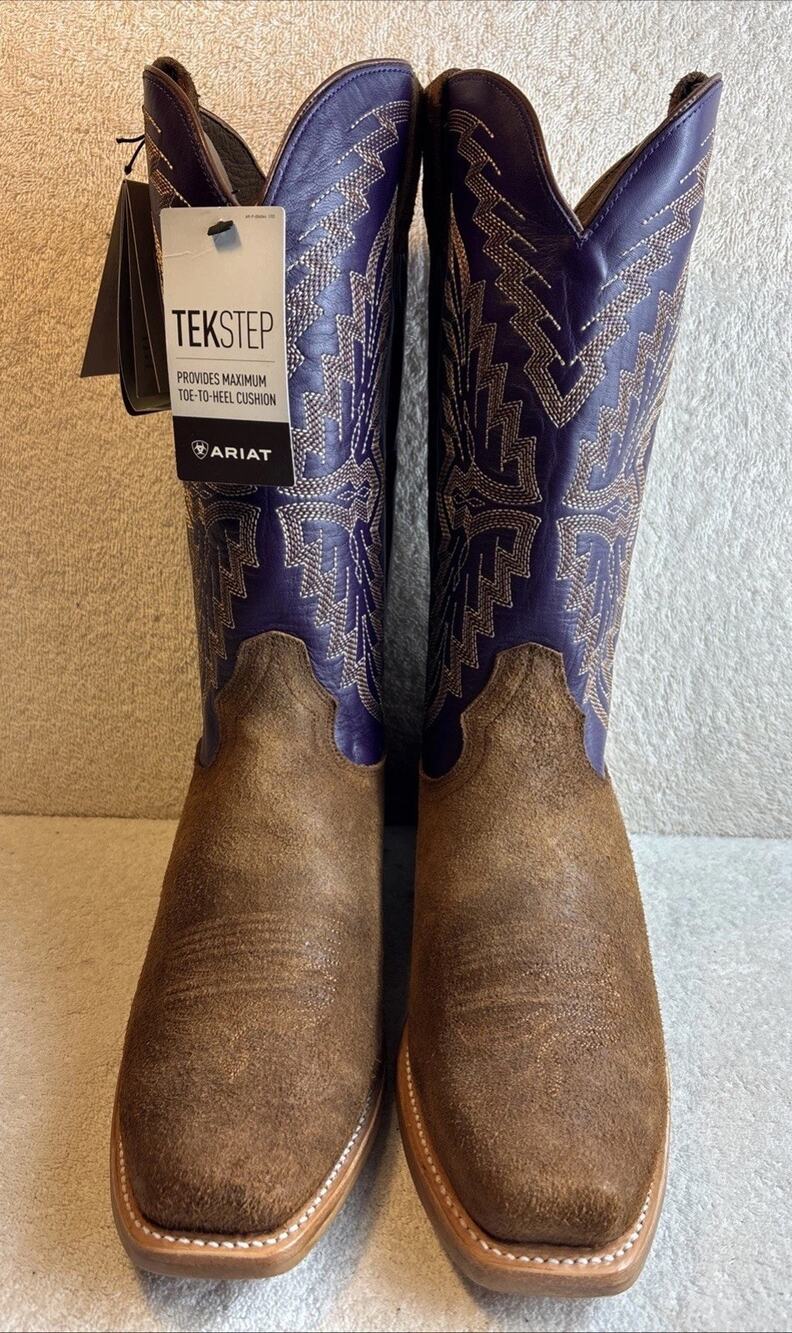 ARIAT MEN'S FUTURITY SHOWMAN ROUGHOUT WESTERN BOOTS - NARROW SQUARE TOE 12 EE